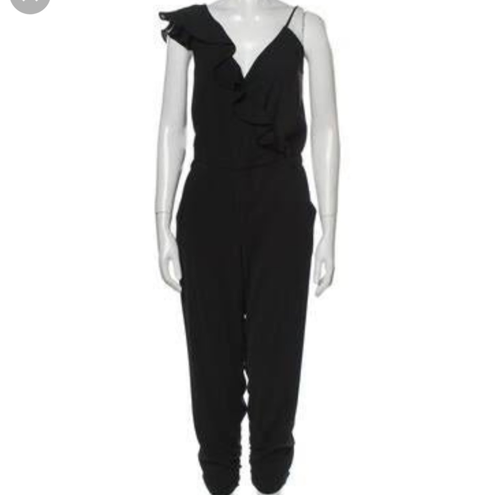Parker New York Black One Shoulder Jumpsuit with pockets sz 14